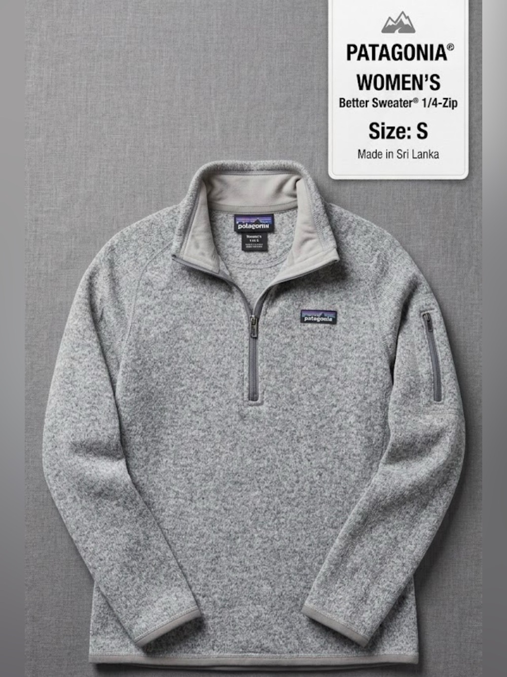 Patagonia Women’s Better Sweater 1/4 Zip Fleece Pullover Gray Heathered Size S